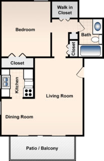1 Bed / 1 Bath / 704 sq ft